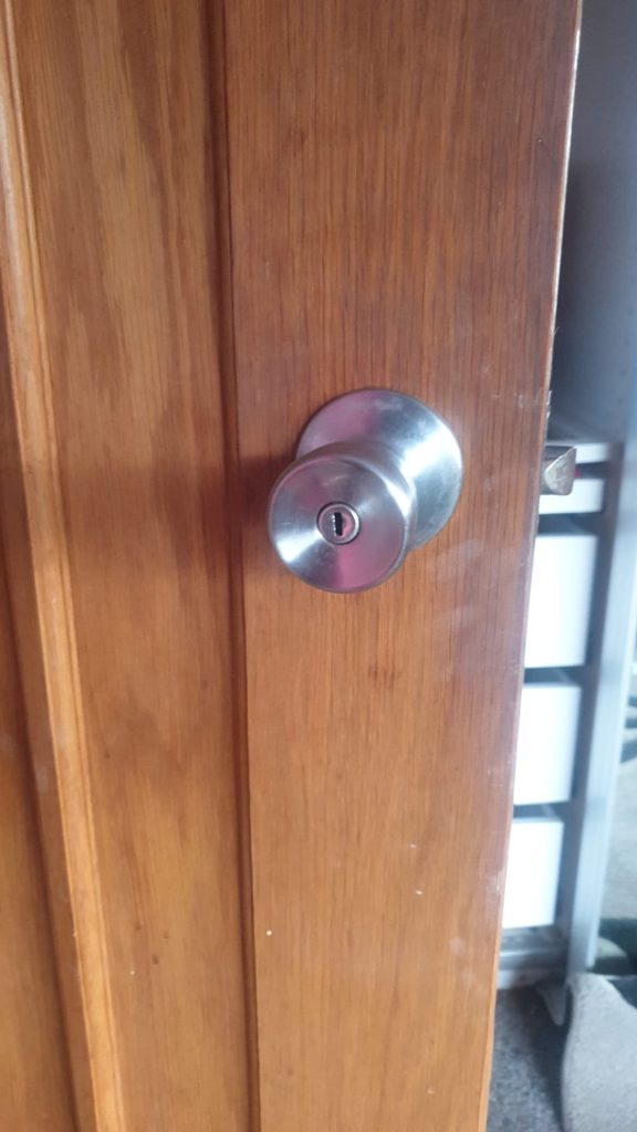 Internal door handles and locks fitted